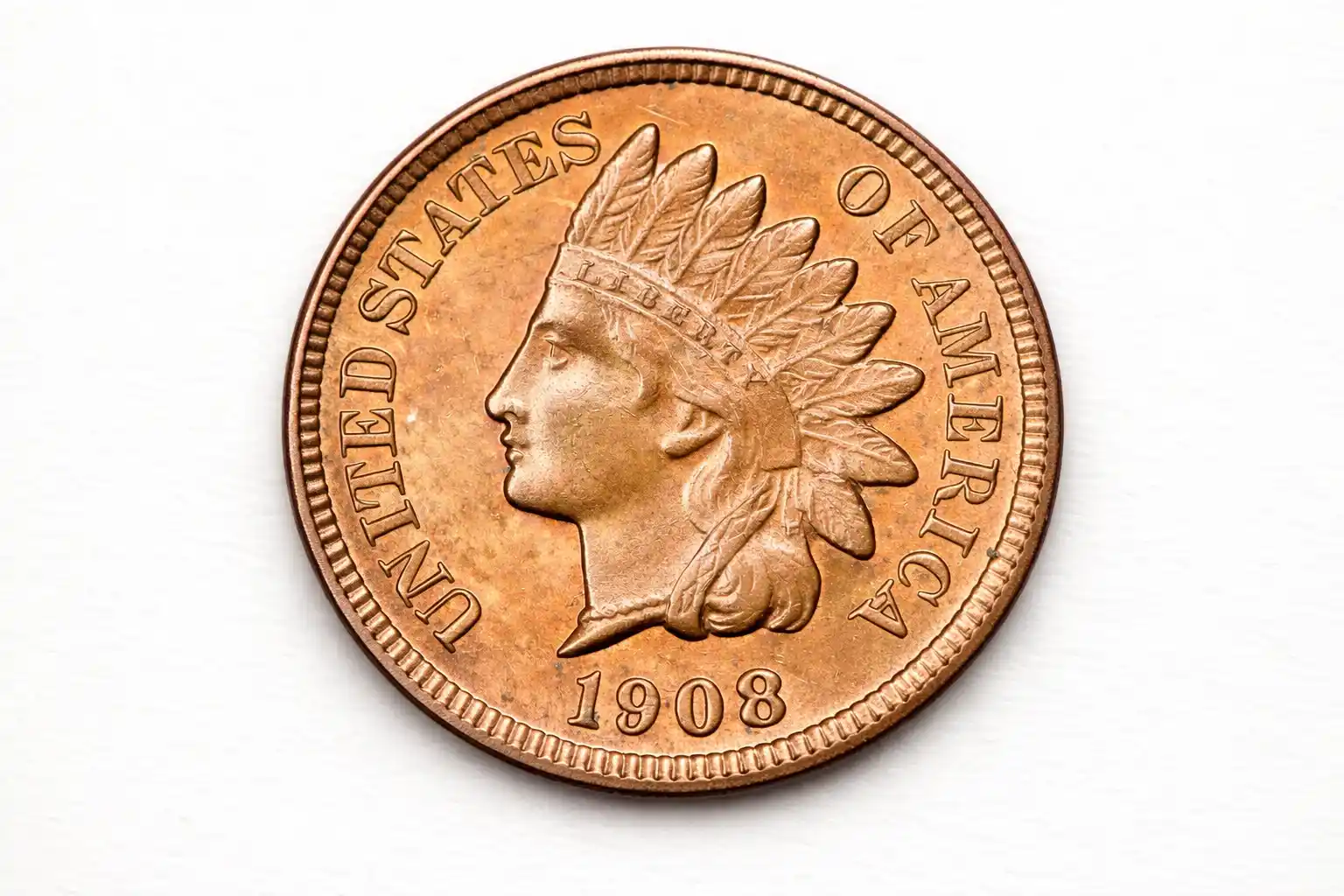 1908 Indian Head cent design.